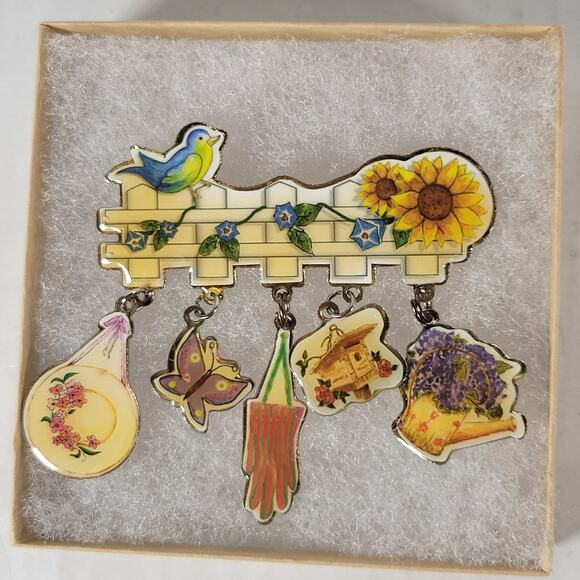 Set of 3 Floral Flowers Gardening Brooches & Pin - Picture 4 of 11